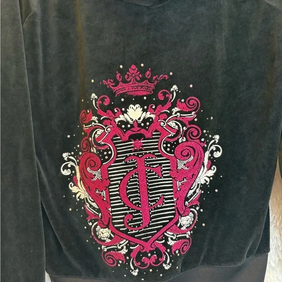 Juicy Couture Velvet Zip-Up Hoodie – Size XL Y2K | Rare | Velour | Rhinestones👑 - Picture 8 of 17